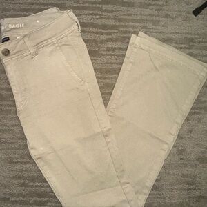 American Eagle Khaki Kick Boot Pants
